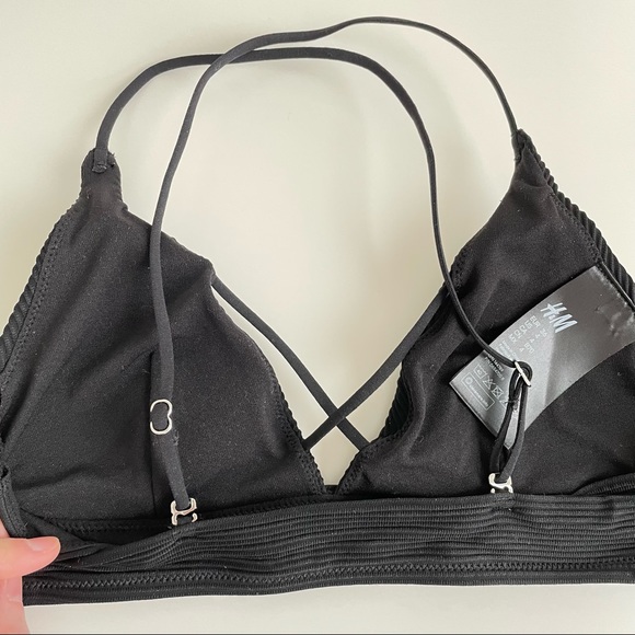NWOT H&M Ribbed Strappy Triangle Bikini Top - Picture 4 of 5